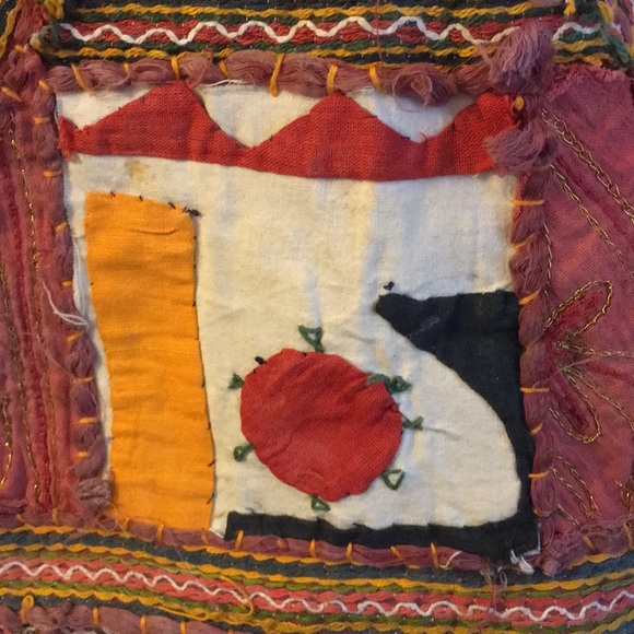 Hippie Patchwork Hobo Bag Large Unique Psychedelic - Picture 3 of 6